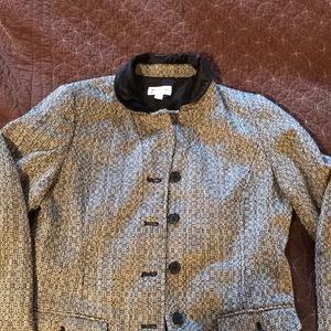 Blazer with faux velvet collar